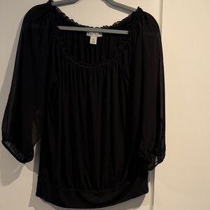 White House Black Market Black Blouse